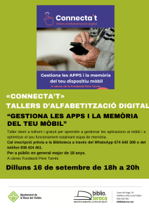 «CONNECTA'T» Tallers d'alfabetització digital