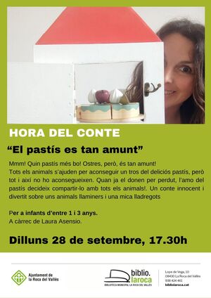 Hora del conte per a petits:"El past&iacute;s es tan amunt"