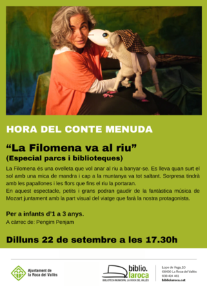 Hora del conte menuda: "La Filomena va al riu"