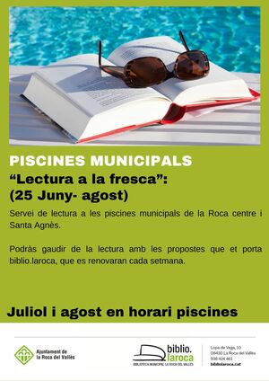 Piscines Municipals: �??Lectura a la fresca�?�:  (25 Juny- agost)