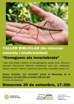 Taller Bibliolab: "Coneguem els invertebrats"
