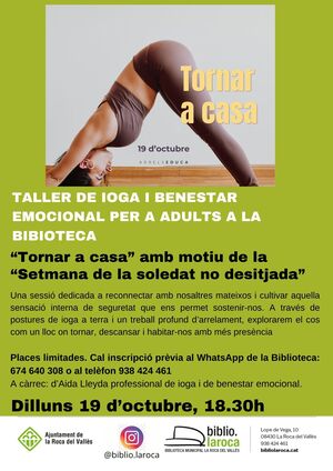 Taller de Ioga i benestar emocional per a adults a la biblioteca: �??Tornar a casa�?� 