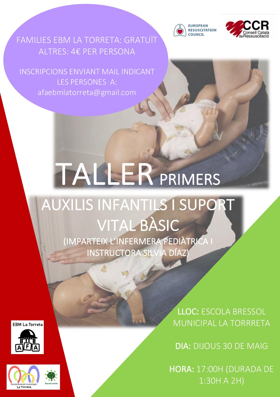 Taller primers auxilis infantils i Suport vital bàsic