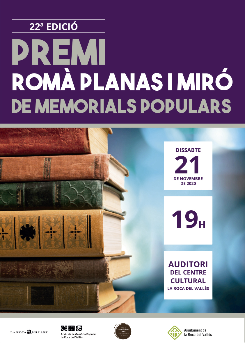 ACTE AJORNAT: la 22a edició del premi Romà Planas i Miró de Memorials Populars