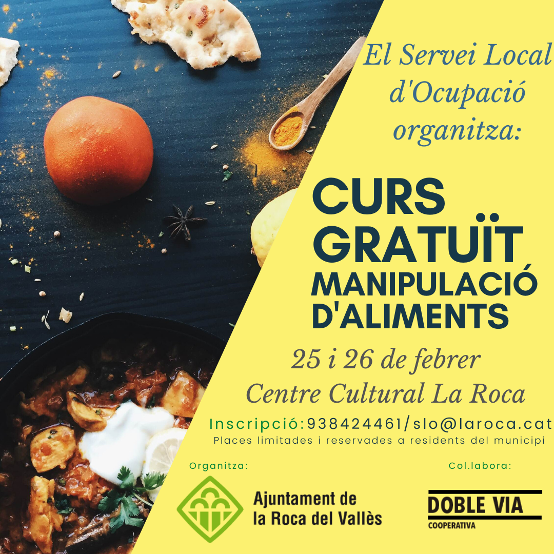 Nou curs gratuït de manipulació d'aliments al Servei Local d'Ocupació