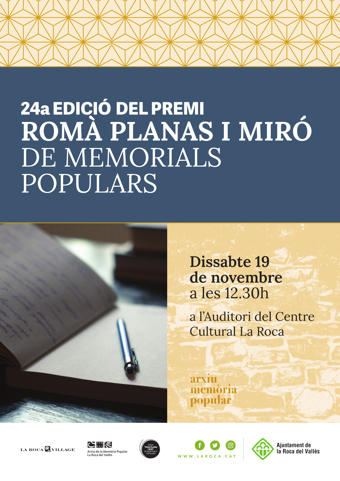La Roca del Vallès torna a posar en valor la memòria popular amb la 24a edició del Premi Romà Planas i Miró