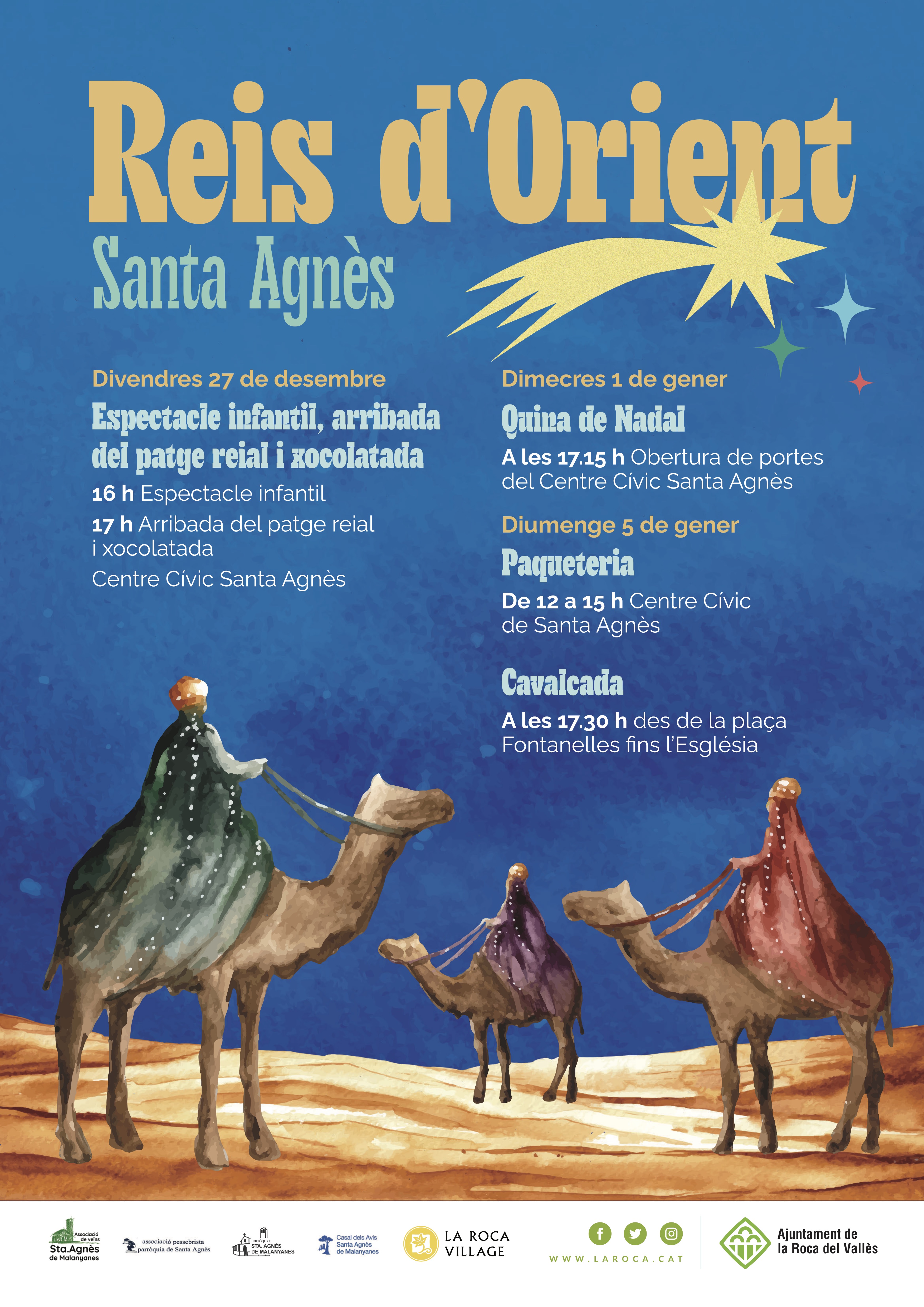 Reis d'Orient a Santa Agnès: Espectacle infantil, i en acabar, arribada del patge reial i xocolatada