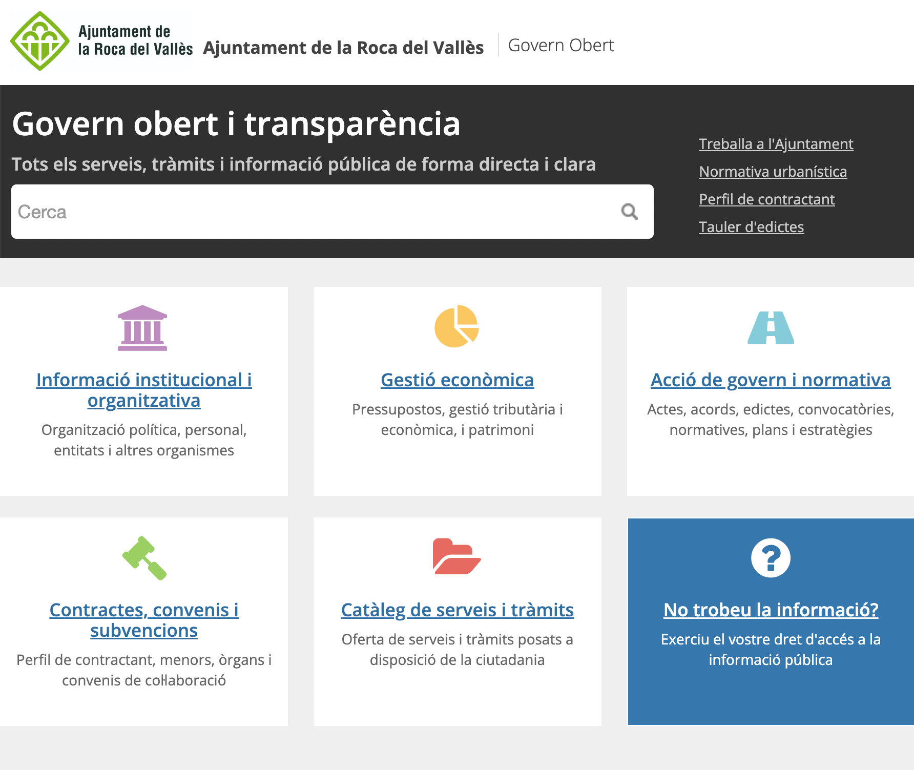 La Roca del Vallès assoleix el 82% de compliment al Portal de transparència després d'un pla d'actuacions i un recurs tècnic de la Diputació