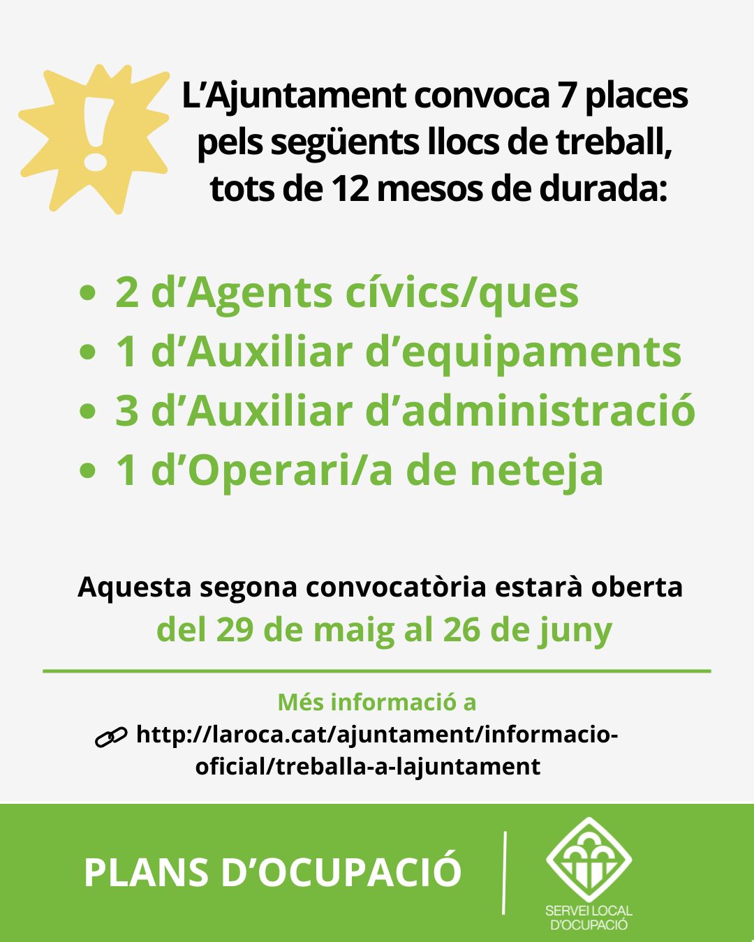 Sessió informativa 2a convocatòria Plans d'Ocupació