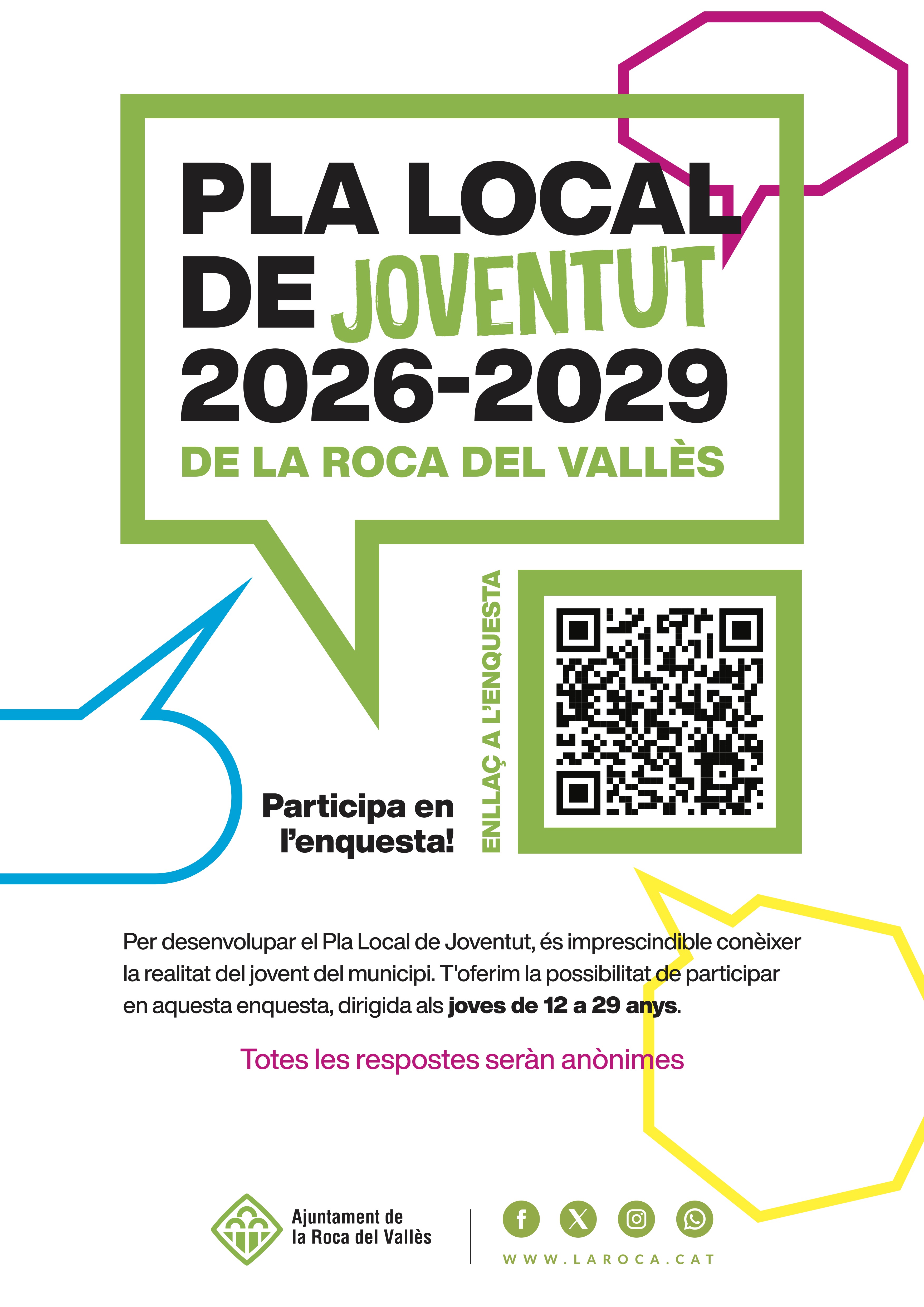 L'Ajuntament inicia l'elaboració del Pla Local de Joventut 2026-2029 amb una enquesta oberta al jovent
